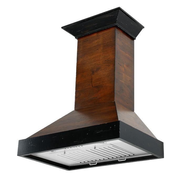 ZLINE 48 in. Wall Mount Range Hood in Antigua Wood and Walnut Finish, KBAR-48