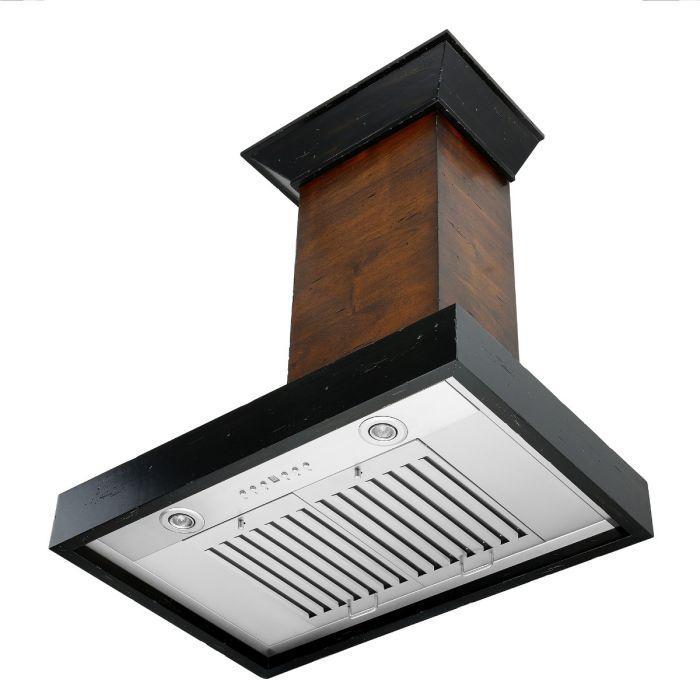 ZLINE 48 in. Wall Mount Range Hood in Antigua Wood and Walnut Finish, KBAR-48